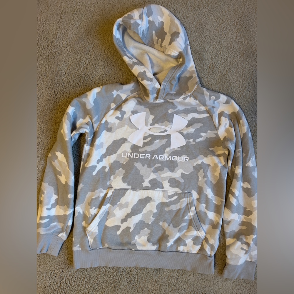 American Eagle, white and gray camo youth large hoodie